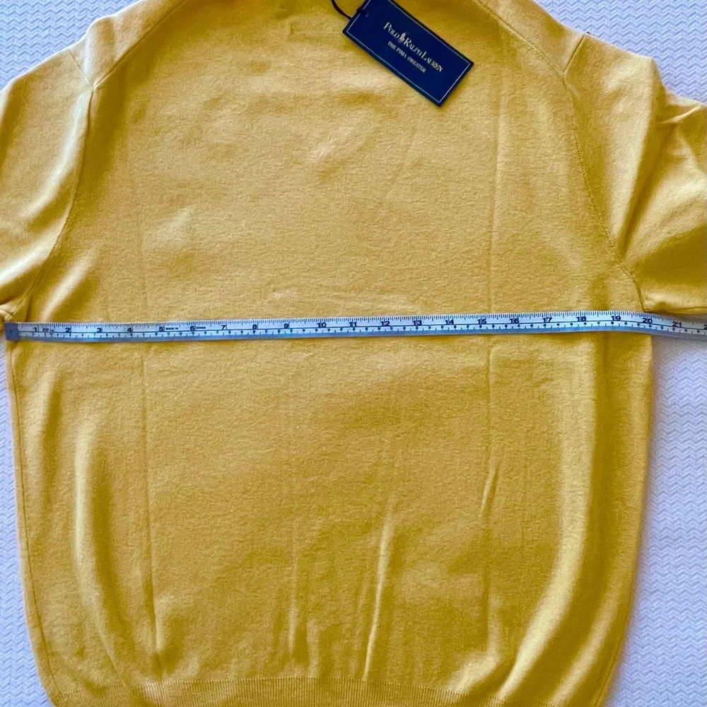 Polo by Ralph Lauren Yellow V-Neck Sweater, Mens Medium   NEW WITH TAG - Picture 5 of 8